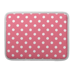 Pink and White Polka Dots MacBook Pro Sleeves