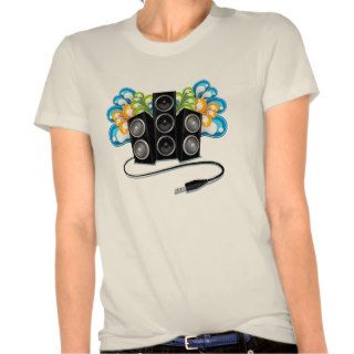 audio speakers in abstract, t shirt design
