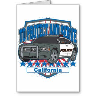 California To Protect and Serve Police Car Greeting Card