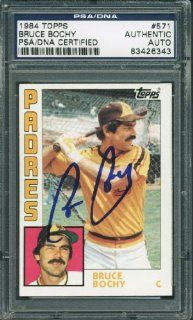 PADRES BRUCE BOCHY AUTHENTIC SIGNED CARD 1984 TOPPS #571 PSA/DNA SLABBED Sports Collectibles