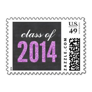 Purple Glitter Chalkboard Class of 2014 Graduation Stamp