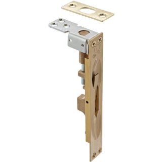 Rockwood 557.4 Brass Lever Extension Flush Bolt for Plastic & Wood Door, 1" Width x 6 3/4" Height, Satin Clear Coated Finish Industrial Hardware