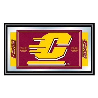 Central Michigan University Logo and Mascot Framed Mirror Electronics