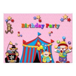 Circus Clowns Birthday Party Invitation