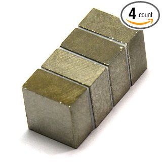 SmCo Magnets 1/2X1/2X1/4" Samarium Cobalt Magnets 572 F Temperature 4 Count Industrial Rare Earth Magnets
