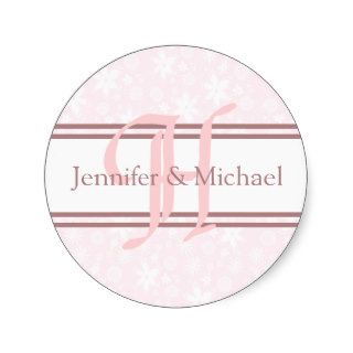 Bride And Groom Monogram Letter H 2009 Seal Round Stickers