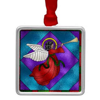 Stained Glass Angel Christmas Ornaments