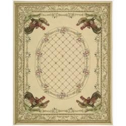 Nourison Hand hooked Bijoux Ivory Wool Rug (8'6 x 11'6) Nourison 7x9   10x14 Rugs