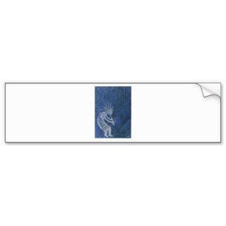 Blue Kokopelli Southwestern Trickster Flute Dancer Bumper Stickers