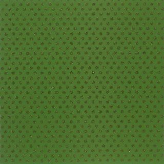 American Crafts Patterned Glitter Cardstock 12"X12" Polka Dot/Grass   Cardstock Papers