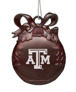 Texas A&M University   Pewter Christmas Tree Ornament   Burgundy  Decorative Hanging Ornaments  Sports & Outdoors