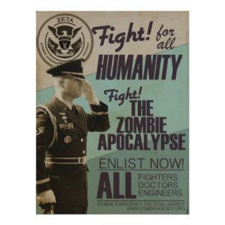 Vintage Zombie Apocalypse Recruitment Poster