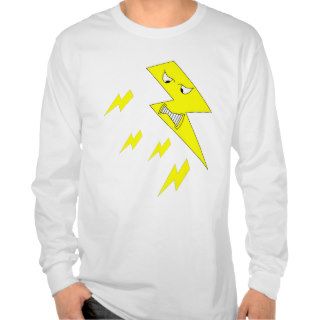 Angry Lightning Bolt. Yellow on White. Tee Shirts
