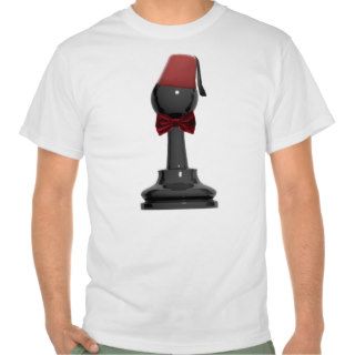 Chess Pawn with Fez and Bow Tie White Tee