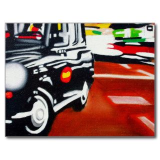london taxi black cab design postcards