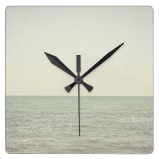 Pastel Ocean Photography Minimalism Square Wall Clock