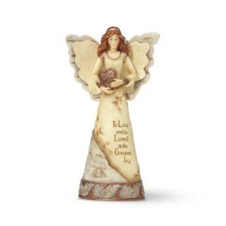 Elements Love Angel Figurine by Pavilion, Copper Accents, 6 Inch, Inscription to Love and Be Loved is The Greatest Joy   Collectible Figurines