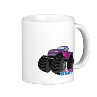 Blonde Girl Driving Purple Monster Truck Mug