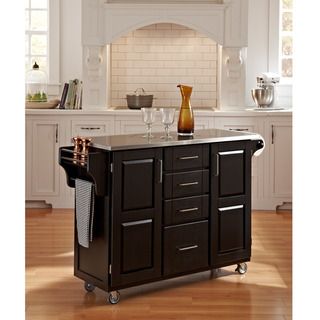 Black Finish Stainless Top Create a Cart Kitchen Carts