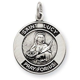 Sterling Silver Saint Lucy Medal Charms Jewelry
