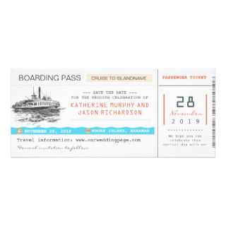 cruise boarding pass save the date tickets personalized invites