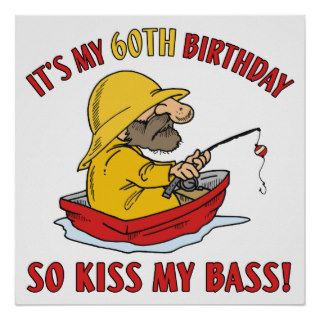 60th Birthday Fishing Gag Gift Poster