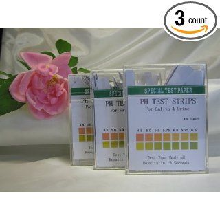 Yercon(Specialist Paper) Salvia/Urine pH Test Strip Range 4.5 to 9.0_ in .25 increments_100 Count_ New_ #3Packages[#300 Total Test Strips]/ #100 Count/Package Ph Strips For Urine And Saliva