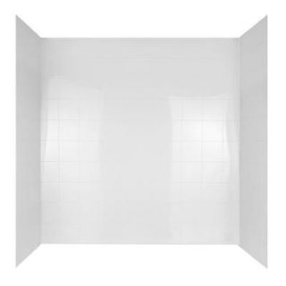 ASB 60 in. x 30 in. Mirage Bathtub Wall Set in White 37684