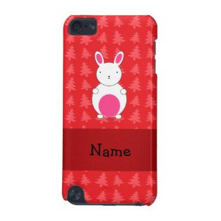 Personalized name bunny red christmas trees iPod touch (5th generation) cases
