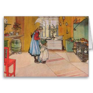 The Kitchen by Carl Larsson Customizable Card
