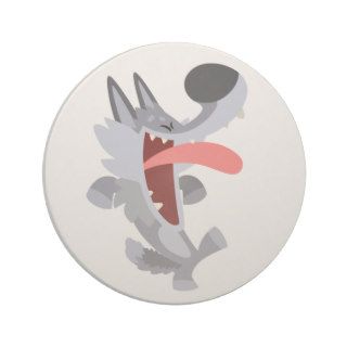 Cute Dancing Cartoon Wolf Coaster