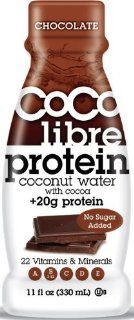 Coco Libre Protein Coconut Water with Cocoa, 11 Ounce (Pack of 12)  Energy Drinks  Grocery & Gourmet Food