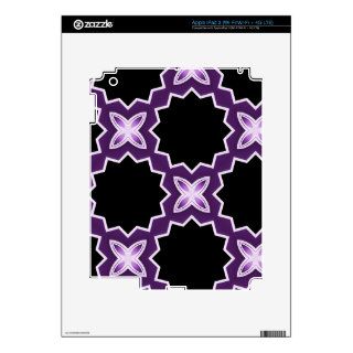 Purple and Black Zig Zag Circles Pattern Decals For iPad 3