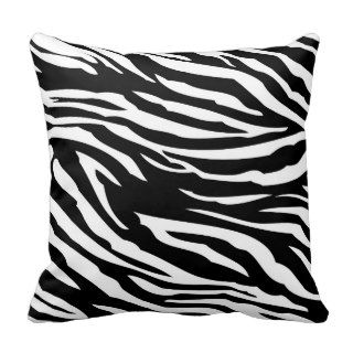 Black and White Zebra Print Couch Throw Pillow