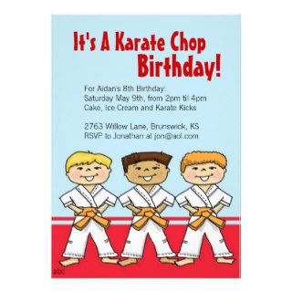 Boys Karate Chop Party Invitations