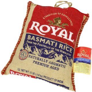 Royal Basmati Rice, 15 Pound Bag  Dried Basmati Rice  Grocery & Gourmet Food