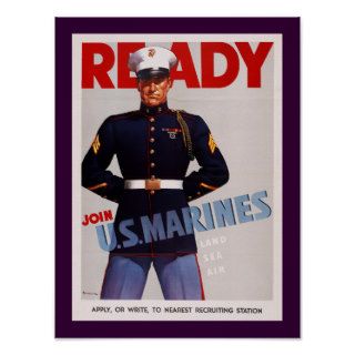 Ready ~ Join US Marines Poster