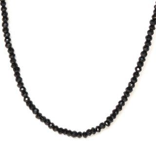 Newstone Faceted 2.5mm Black Spinel Bead Necklace with 2" Extension Newstone Jewelry