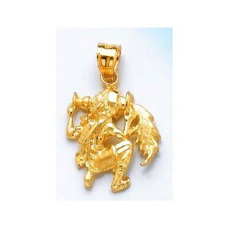 Aquarius Pendant Kneeling Man With Water Jug Gold Zodiac Sign Charms Jewelry
