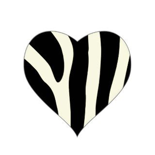 Tiger Stripes on Lemon Yellow Heart Sticker
