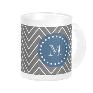 Navy Blue, Charcoal Gray Chevron Pattern  Your Mo Coffee Mugs