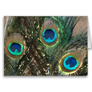 Peacock Feathers with Rocks Card