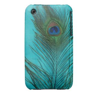 Two Aqua Peacock Feathers iPhone 3 Covers