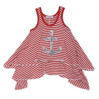 Sweetheart Jane Girl's Striped Sleeveless Nautical Top Sweetheart Jane Girls' Tops