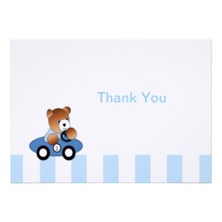 Cute Teddy Bear Thank You Flat Note Card