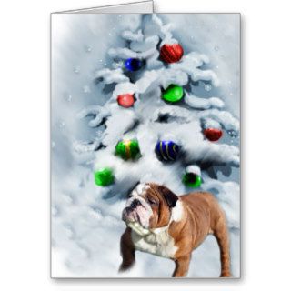 English Bulldog Christmas Gifts Card