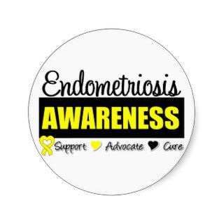 Endometriosis Awareness Badge Stickers