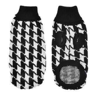 Winter White Black Rhombus Print Knit Yorkie Poodle Clothing Puppy Sweater S 