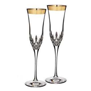Waterford Lismore Essence Gold Flute (Set of 2) Waterford Toasting Flutes