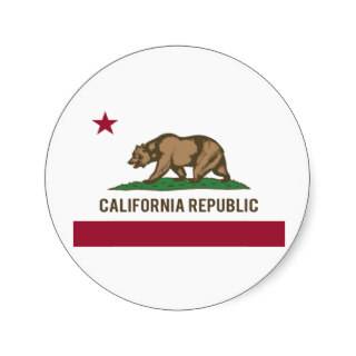 California Republic Flag   Color Round Sticker